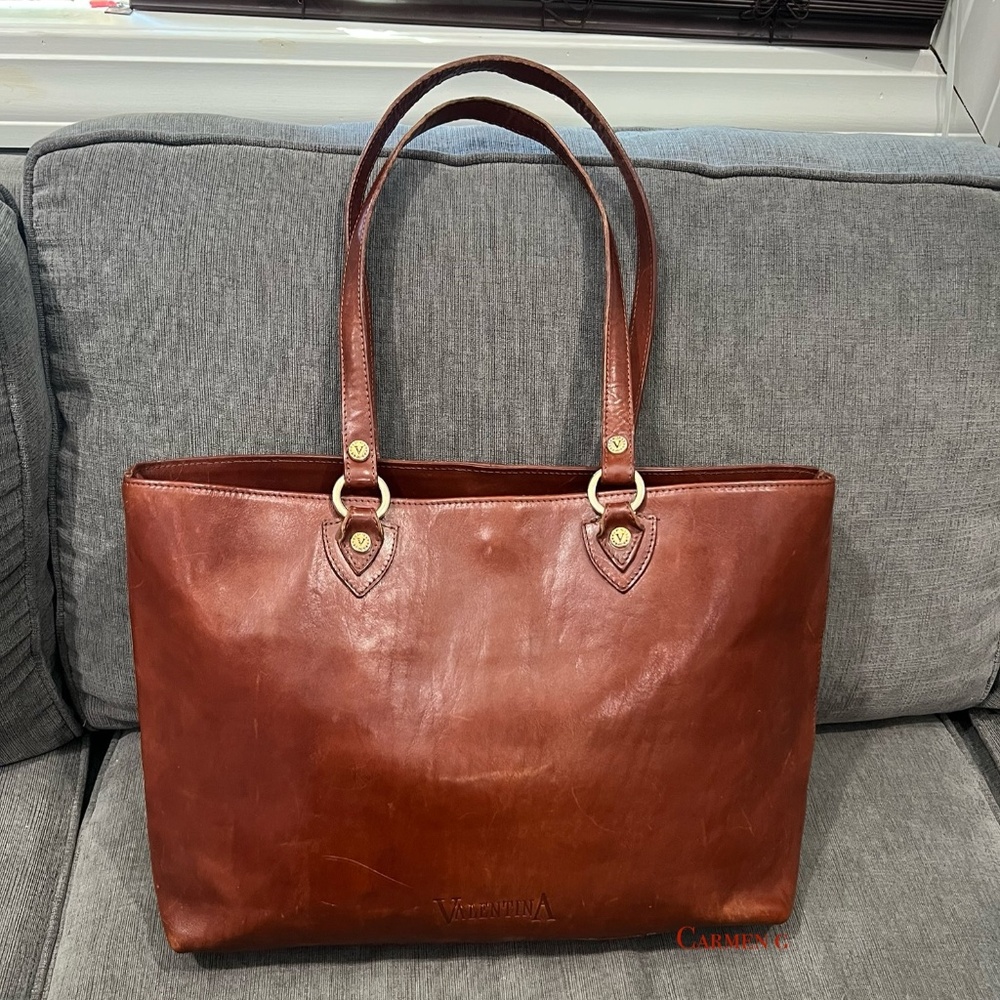 Valentina Large Brown Leather Tote Bag